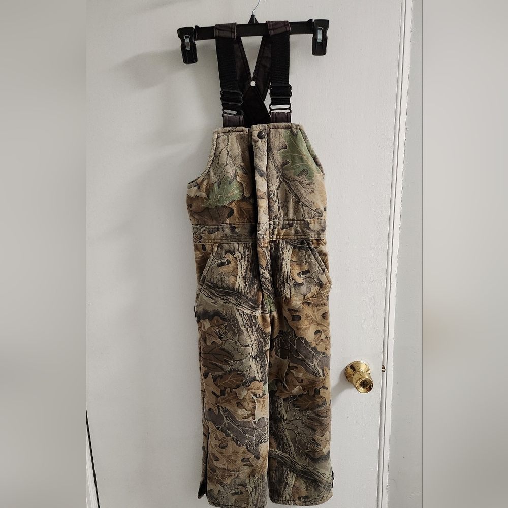 Walls Kids Camo Bib Overalls - Brown & Green, Size 10